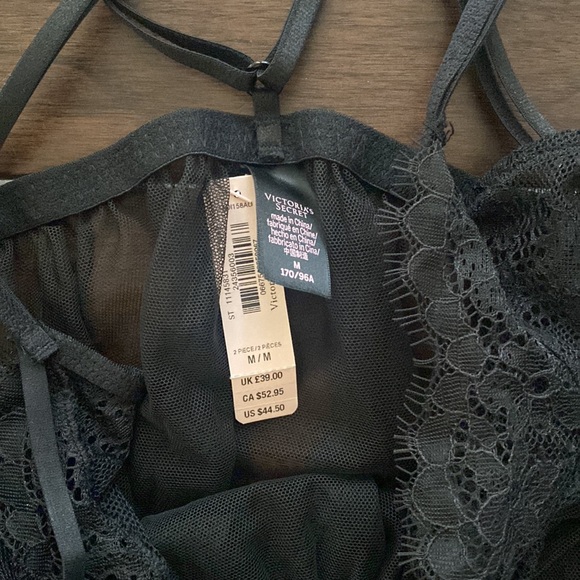 Victoria secret sexy babydoll nightgown lingerie black NWT Sz M lace - Picture 4 of 6
